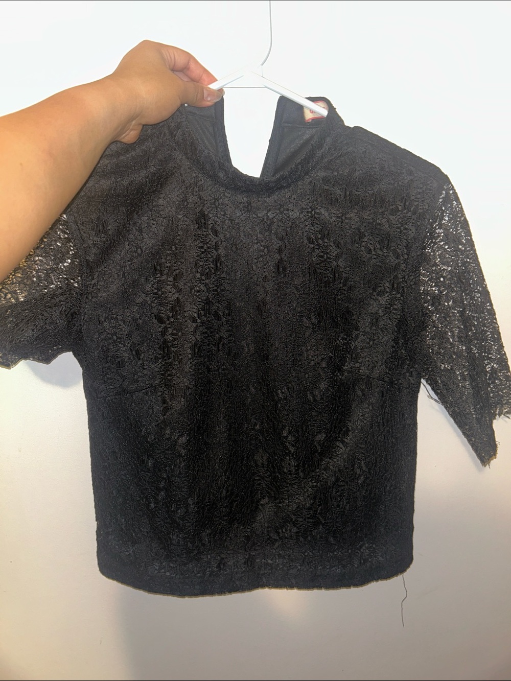 Black Lace Short Sleeve Women's Top
(Fits xs-small)
